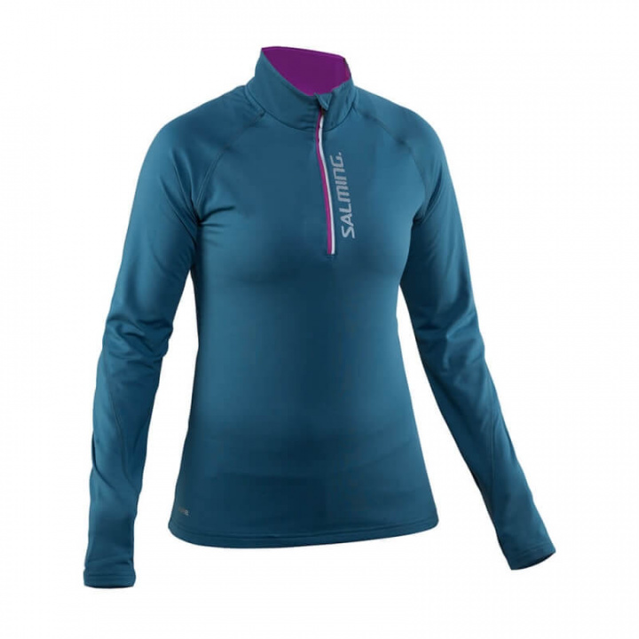 Sjekke Run Halfzip LS Women, storm blue, Salming Sports hos SportGymButikken.no