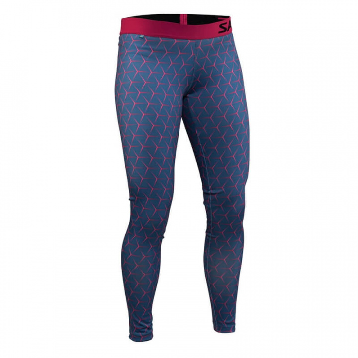 Sjekke Run Flow Tights Women, hexagone illusion AOP, Salming Sports hos SportGym