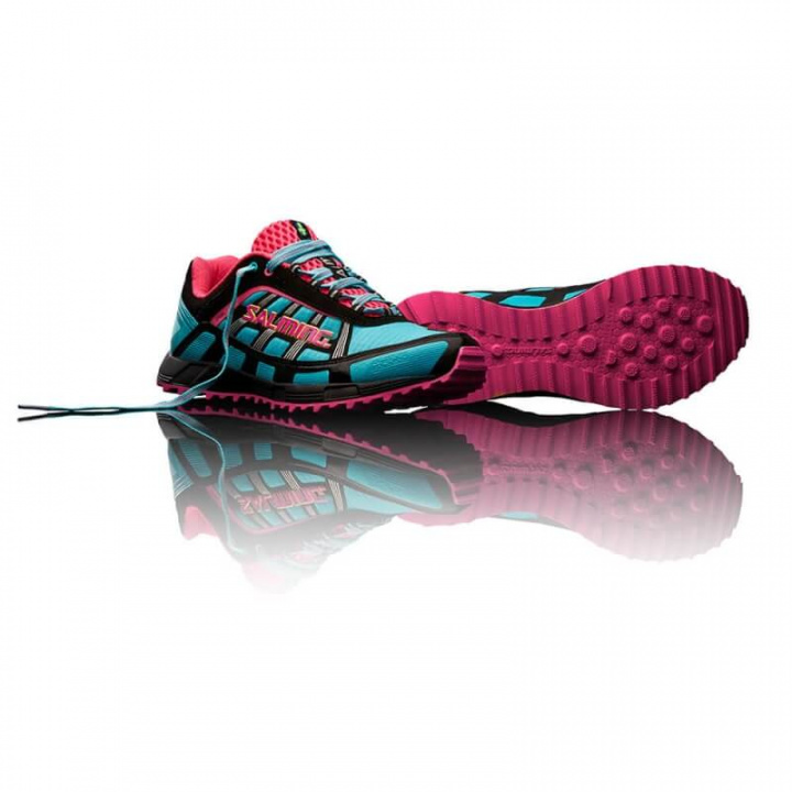 Sjekke Trail T2 Women, turquoise/black, Salming Sports hos SportGymButikken.no