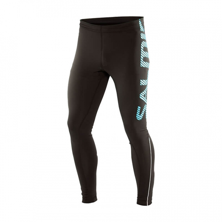 Sjekke Running Tights Men, black/cyan, Salming Sports hos SportGymButikken.no