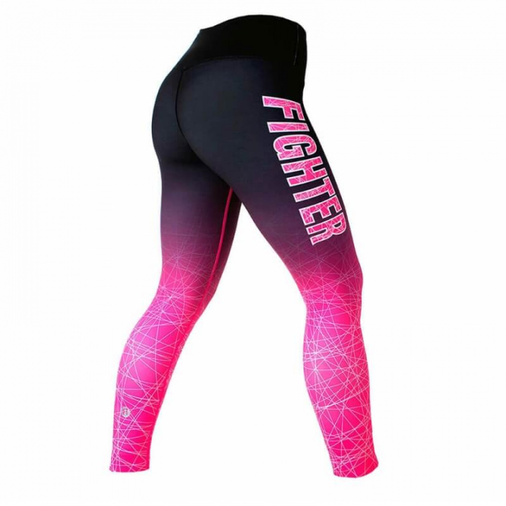 Sjekke Gazelle Compression Tights, sort/rosa, Fighter hos SportGymButikken.no