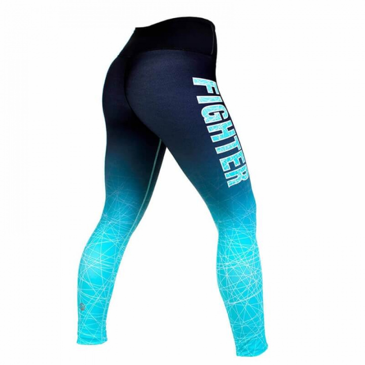 Sjekke Gazelle Compression Tights, sort/turkis, Fighter hos SportGymButikken.no