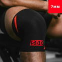 SBD Knee Sleeves, 7 mm, black/red, SBD Apparel