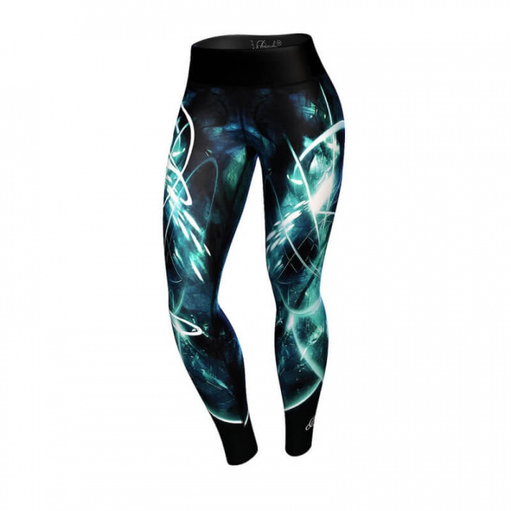 Sjekke Quantum Leggings, black/turquoise, Anarchy hos SportGymButikken.no