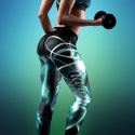 Quantum Leggings, black/turquoise, Anarchy