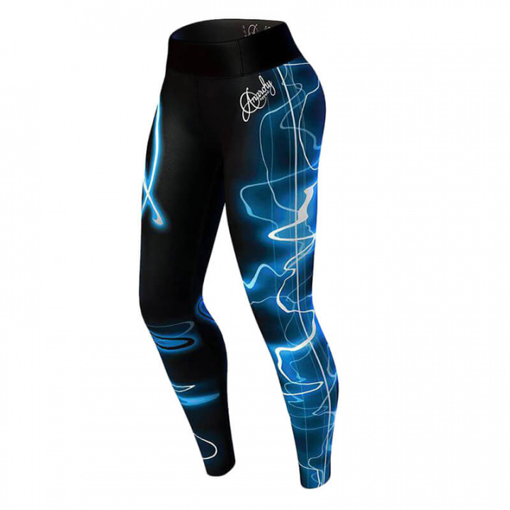 Sjekke Tesla Tights, black/blue, Anarchy hos SportGymButikken.no