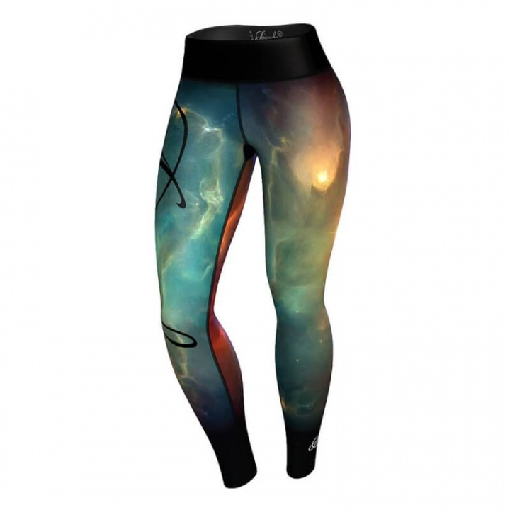 Sjekke Nebula Leggings, turquoise/orange, Anarchy hos SportGymButikken.no