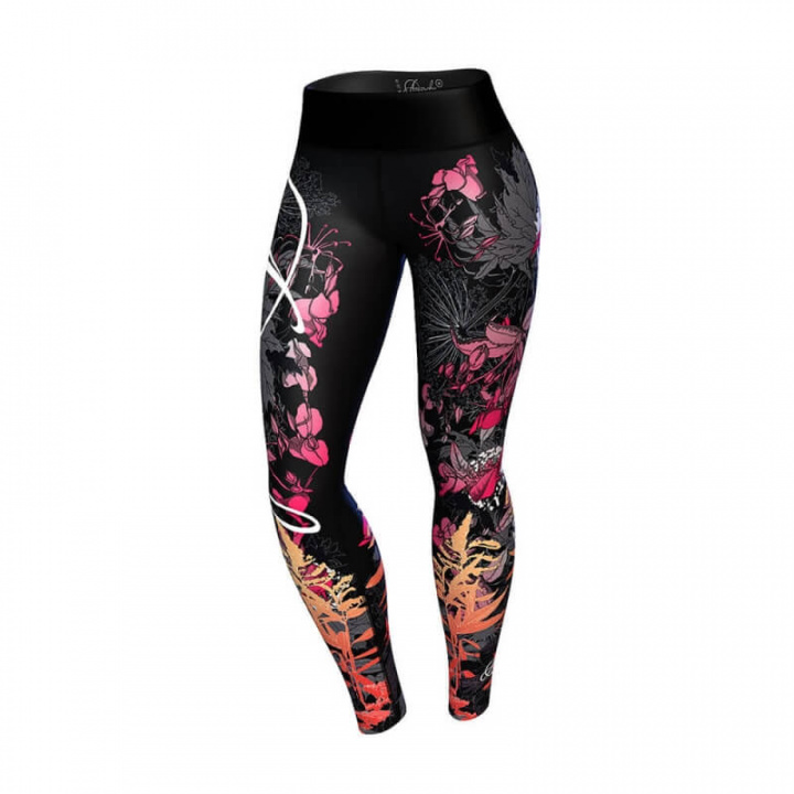 Sjekke Floral Leggings, pink/orange, Anarchy hos SportGymButikken.no