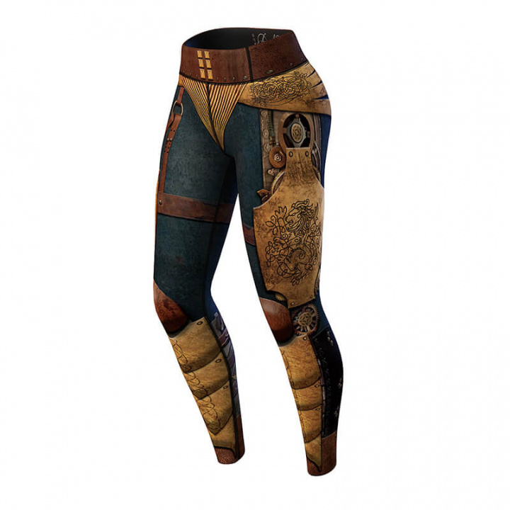 Sjekke Victorian Leggings, blue/brown, Anarchy hos SportGymButikken.no