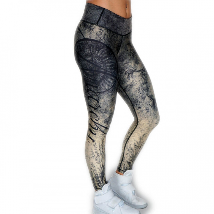 Sjekke Sandstone Leggings, beige/black, Anarchy Apparel hos SportGymButikken.no