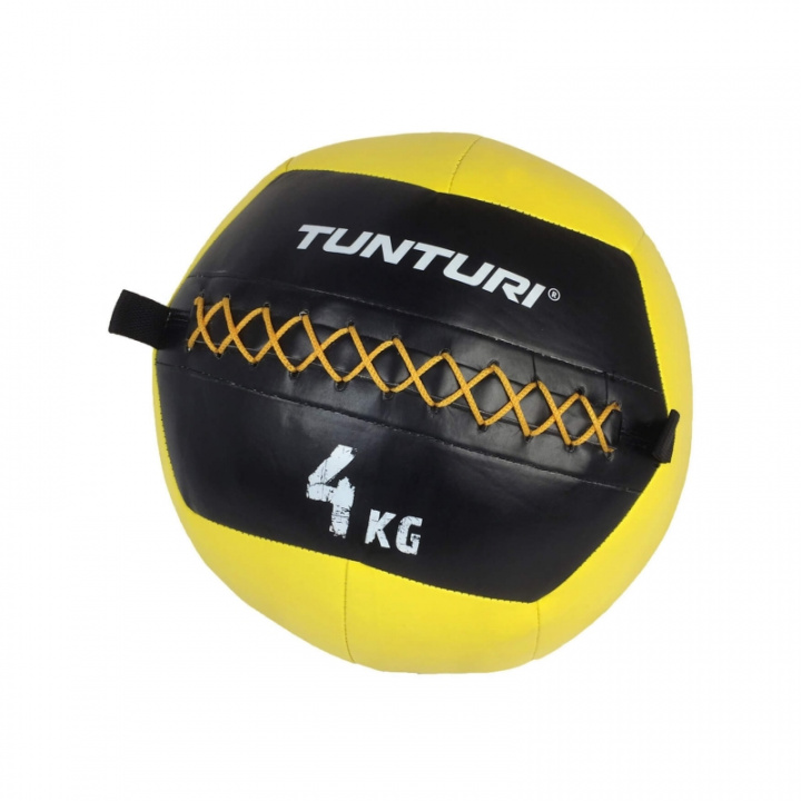 Sjekke Tunturi Wall Ball 4 kg Yellow hos SportGymButikken.no
