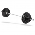 Olympisk vektstangset De Luxe, gummi, 135 kg, Master Fitness