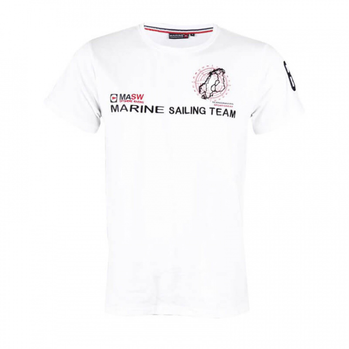 Sjekke Sailing Team T-shirt, white, Marine hos SportGymButikken.no